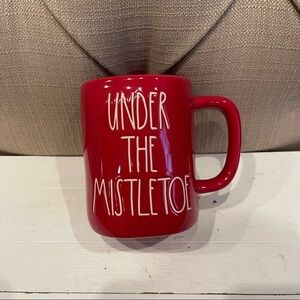 RAE DUNN Holiday Christmas "UNDER THE MISTLETOE" Red Mug By Magenta